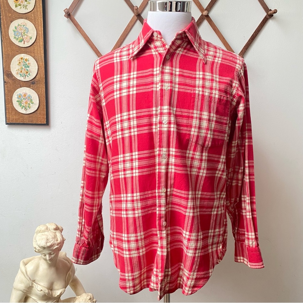 Vintage Lord & Taylor Wool Plaid Flannel Hathaway Shirt